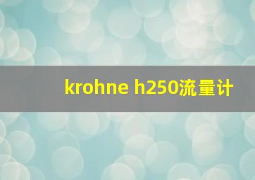 krohne h250流量计